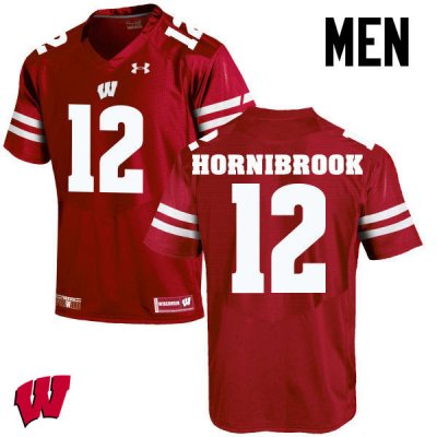 Men's Wisconsin Badgers NCAA #12 Alex Hornibrook Red Authentic Under Armour Stitched College Football Jersey KB31K30WC